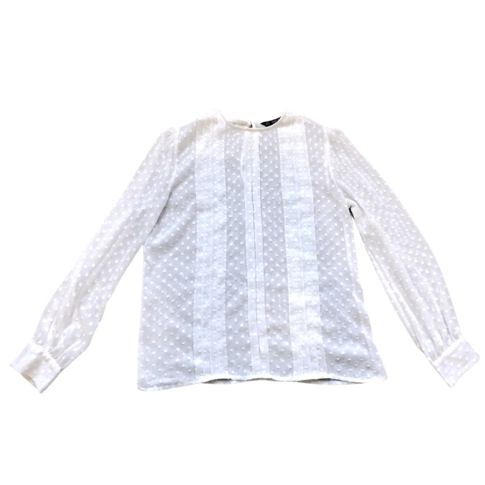 Zara White Polka Dot Blouse